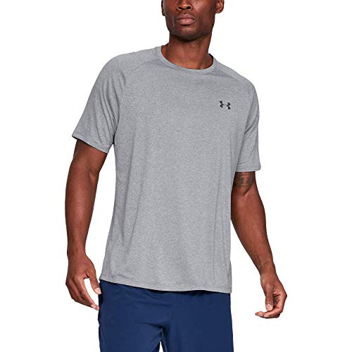 Under Armour Tech 2.0 Shortsleeve, Camiseta Hombre, Gris (Steel Light Heather / Black) , M