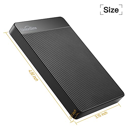 UnionSine Ultra Slim Disco Duro Externo Portátil 2.5" 320GB, USB3.0 SATA HDD Almacenamiento para PC, Mac, MacBook, Chromebook, Xbox, PS4 (Color Negro) HD-006