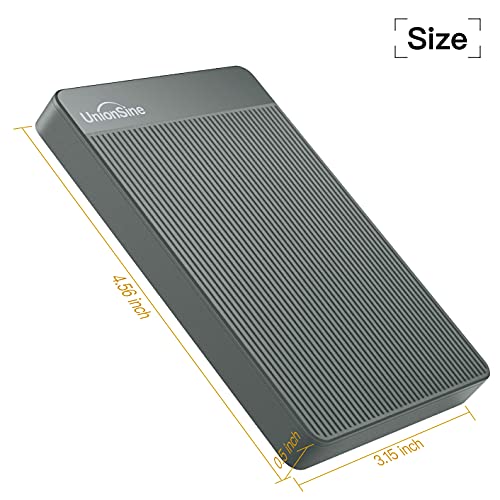 UnionSine Ultra Slim Disco Duro Externo Portátil 2.5" 500GB, USB3.0 SATA HDD Almacenamiento para PC, Mac, MacBook, Chromebook, Xbox, PS4 (Color Gris) HD-006