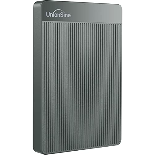 UnionSine Ultra Slim Disco Duro Externo Portátil 2.5" 500GB, USB3.0 SATA HDD Almacenamiento para PC, Mac, MacBook, Chromebook, Xbox, PS4 (Color Gris) HD-006