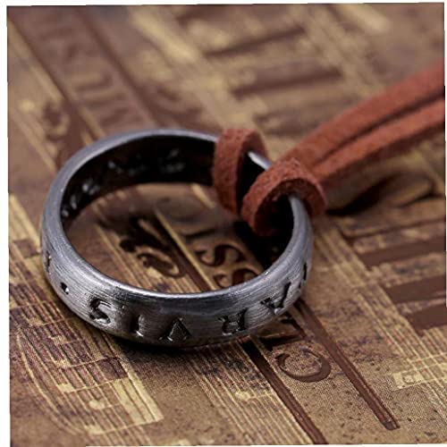 Unisex Uncharted 4 Nathan Drake's Ring Colgante Con Cadena De Cordón De Cuero Ajustable, 13 '' - 18 '' Bigmily Uncharted 4 Nathan Drake's Ring Unisex Colgante Colgante Collar De Cadena Colgante