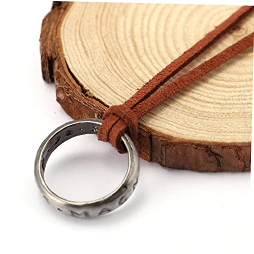 Unisex Uncharted 4 Nathan Drake's Ring colgante con cadena de cordón de cuero ajustable 13 '' - 18 '' bigmily Uncharted 4 Nathan Drake's Ring Unisex Colgante Colgante Colgante Collar