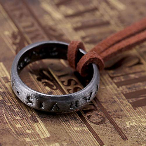 Unisex Uncharted 4 Nathan Drake's Ring Colgante con Cadena De Cordón De Cuero Ajustable 13 '' - 18 '' por Magly Uncharted 4 Nathan Drake's Ring Unisex Colgante Colgante Cadena Collar De Cadena De