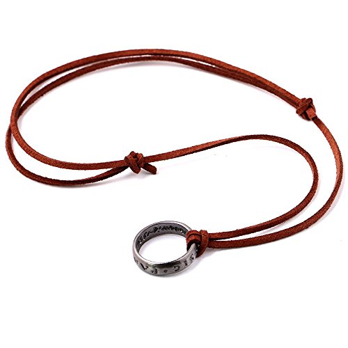 Unisex Uncharted 4 Nathan Drake's Ring Colgante con Cadena De Cordón De Cuero Ajustable 13 '' - 18 '' por Magly Uncharted 4 Nathan Drake's Ring Unisex Colgante Colgante Cadena Collar De Cadena De