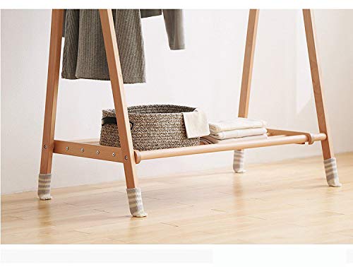 UrsoKuz 8 Calcetines para Sillas, Sofás y Otros Muebles - Diseño de Patas de Gato - Maravilloso Protector de Pisos y Muebles - 2 Juegos de Color Gris Rayado