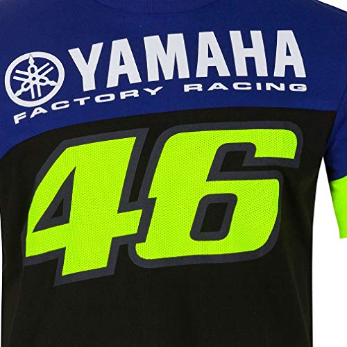Valentino Rossi VR46 M1 Yamaha T-Shirt Camiseta, Blau, XX-Large 124cm/49in Chest para Hombre