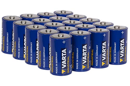 VARTA Industrial - Pilas alcalinas D / LR20 / Mono (pack de 20 Unidades, 1.5 V)