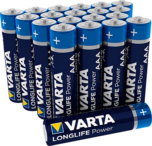 Varta Pila Longlife Power AAA Micro LR03 (paquete de 20 unidades), pila alcalina - «Made in Germany» - Adecuado para juguetes, linternas, mandos y otros aparatos que funcionan con pilas