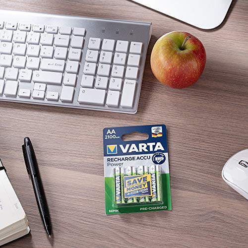 Varta Recharge Accu Power, recargable - Pilas de NiMH AAA Micro (paquete de 2 unidades, 1000 mAh) - Recargables sin efecto de memoria - Listo para usar
