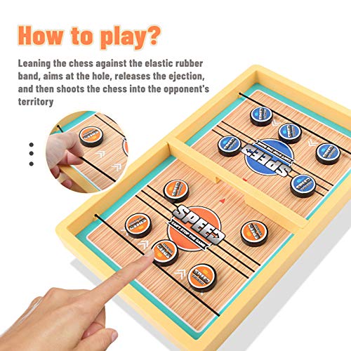 VCOSTORE Juguete de Hockey de Mesa Sling Hockey práctico y portátil Juego de Mesa Padres Niños Juguete Interactivo