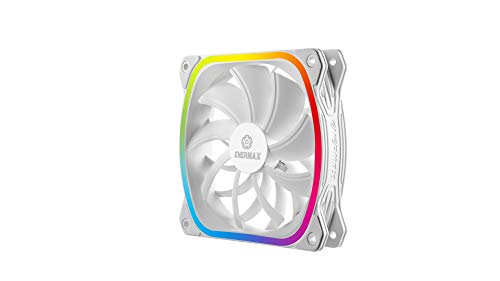 Ventilador RGB LED cuadrado para caja PC ultra silencioso, diseño de gama alta ENERMAX Squa RGB White Adressable 120 mm (UCSQARGB12P-W-SG), pack unitario, Plug & Play