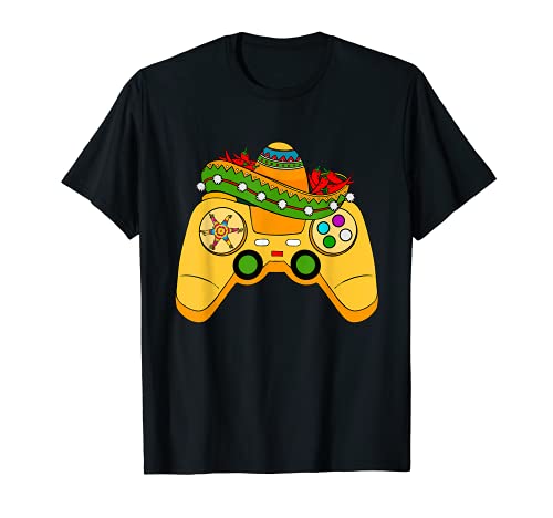 Videojuegos Gaming Cinco De Mayo Mexican Gamer Boys Funny Camiseta