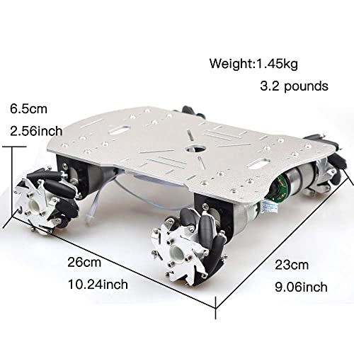 VIKEP Ps2 Control de Control Inteligente RC Mecanum Wheel Robot Car Ajuste omnidireccional for Arduino con Motor de codificador 12V Bricolaje Proyecto Madre Juguete