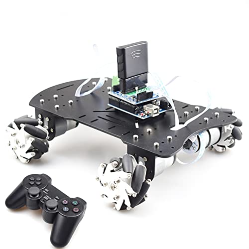 VIKEP Ps2 Control de Control Inteligente RC Mecanum Wheel Robot Car Ajuste omnidireccional for Arduino con Motor de codificador 12V Bricolaje Proyecto Madre Juguete