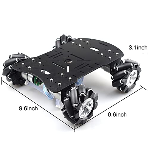 VIKEP Ps2 RC Smart Mecanum Rueda Robot Automóvil Kit Omnidireccional Apto For Arduino Mega2560 con Motor De Codificador 12V Bricolaje Proyecto Madre Juguete (Color : SR Robot Car Kit)