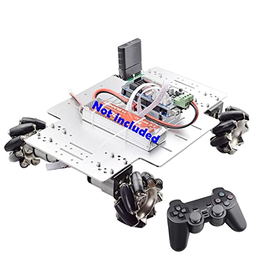 VIKEP Ps2 Resolver RC 25kg Big Cargar 78mm Mecanum Wheel Robot Kit de chasis de automóviles con 4pcs 12V Codificador de Velocidad Ajuste for Arduino Disparo Bricolaje