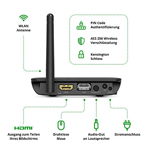 Vivitek NovoConnect NC-X300 - Sistema de presentación inalámbrico para Windows, Apple MacOS, Android, Google Cast, Incluye dongle Plug-and-Play