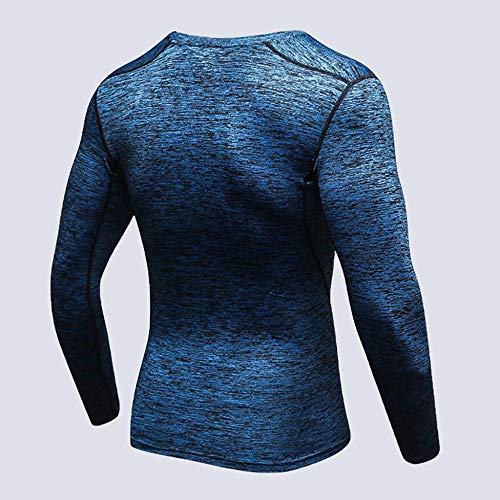VJGOAL Ropa de Entrenamiento para Hombre Ropa Deportiva de Manga Larga para Hombre Deportes al Aire Libre Camiseta elástica de Secado rápido Top(Small,Armada)