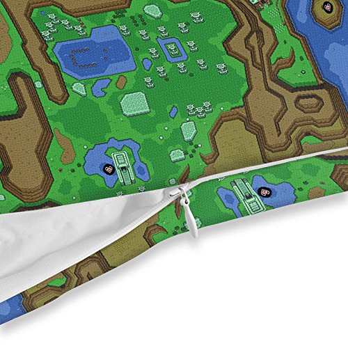 VOID Hyrule Cojín con Dibujo Funda de cojín Funda para Outdoor Indoor Link SNES n64 Past Ocarina of Time Wind Waker, Kissen Größe:40 x 40 cm