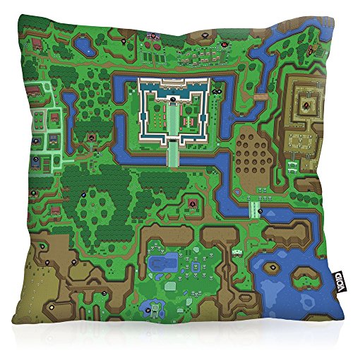 VOID Hyrule Cojín con Dibujo Funda de cojín Funda para Outdoor Indoor Link SNES n64 Past Ocarina of Time Wind Waker, Kissen Größe:40 x 40 cm