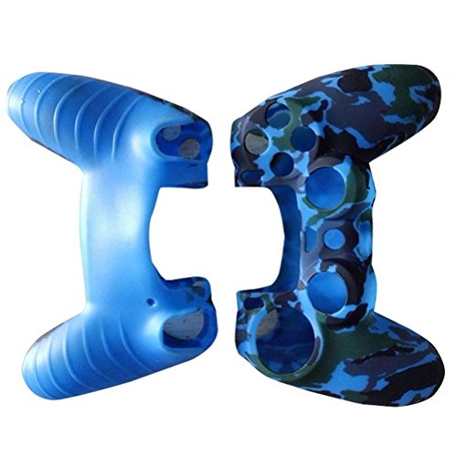 VORCOOL Carcasa de silicona para mando de PS4, diseño de camuflaje, color azul