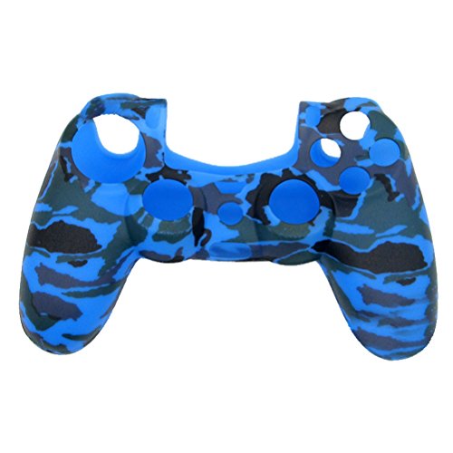 VORCOOL Carcasa de silicona para mando de PS4, diseño de camuflaje, color azul