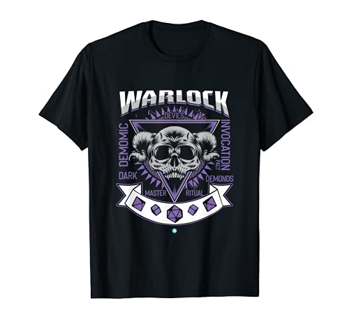 Warlock Gamer D20 Dice Dungeon RPG Regalo de juego Camiseta