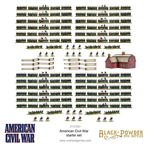 Warlord Games Polvo Negro, Batallas épicas, Juego de iniciación de la Guerra Civil Americana, Mesa Juegos de Guerra, Kit de Modelo de plástico