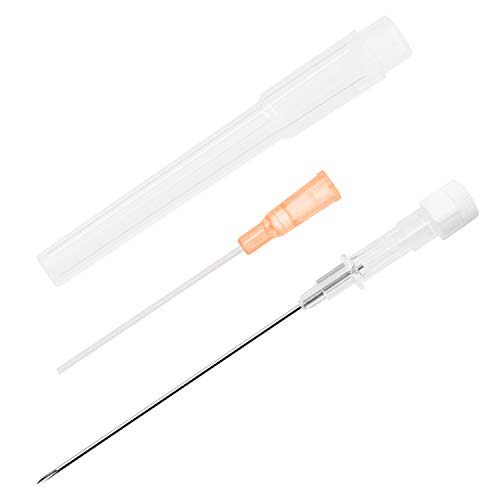 WARRIOR Agujas de Piercing estériles Aguja de Punción del Catéter Herramientas Acero quirúrgico para nariz Oído Labios Lengua del ombligo (10 piezas / caja, naranja 14G 2.0 mm)