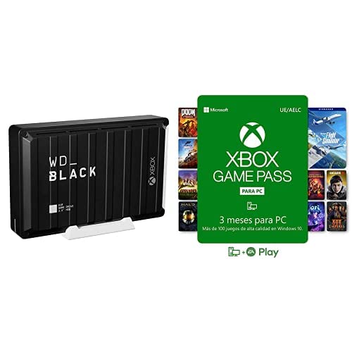WD_BLACK D10 Game Drive para Xbox de 12 TB + Suscripción Xbox Game Pass para PC - 3 Meses | Windows 10 PC - Código de Descarga