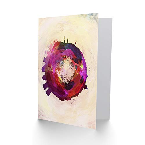 Wee Blue Coo Card Greeting Gift Painting Small World Abstract Skyline Istanbul Turkey