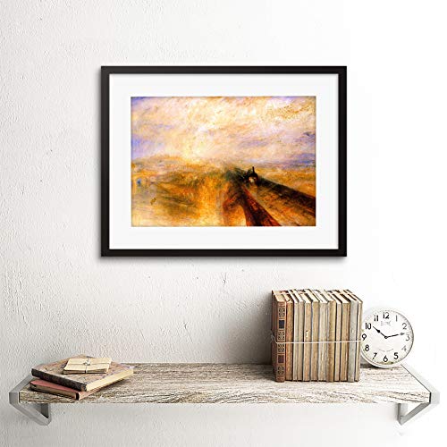 Wee Blue Coo Turner Rain Steam Speed Great Western Rail Lámina Enmarcada 12 x 16 Pulgadas