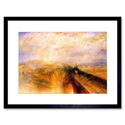 Wee Blue Coo Turner Rain Steam Speed Great Western Rail Lámina Enmarcada 12 x 16 Pulgadas