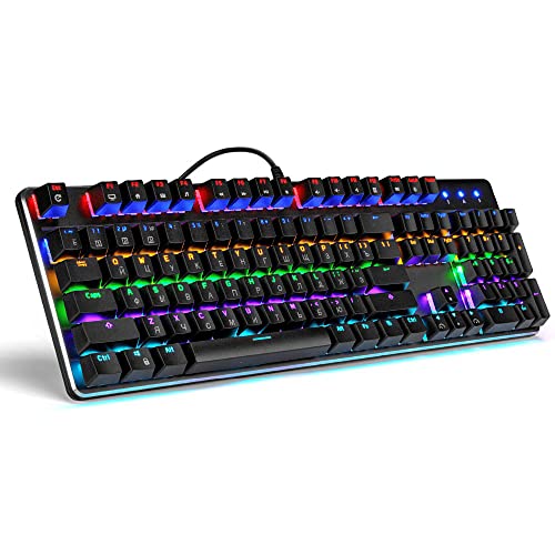 weymilady Alloy Mechanical Gaming Teclado y Mouse Combinado con Multimedia Gaming Teclado Mecánico Interruptor Azul 104 Llaves Atrapado ANTHOSTS ANTHOSTS Arco