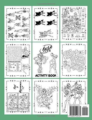 Winx Club Activity Book: Enchanting Adult, Kid Coloring, Hidden Objects, Word Search, Spot Differences, Maze, Dot To Dot, Find Shadow, One Of A Kind Activities Books For Men And Women
