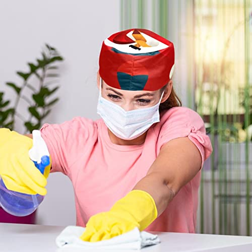 wuqiandian toro y matador Gorra de trabajo con botón y banda para el sudor ajustable,Sombreros de trabajo para mujeres y hombres,paquete de 2