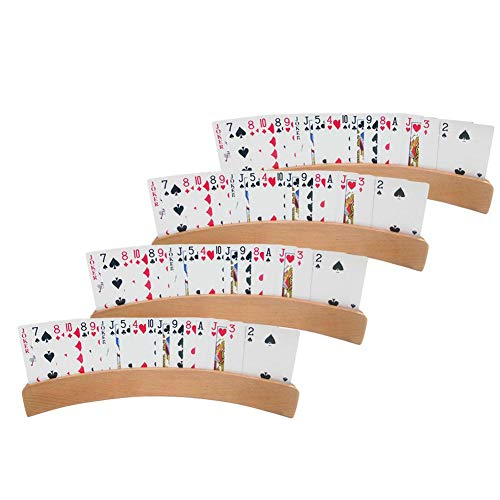 WXGY Arc - Soporte para tarjetas de juego (madera, para juegos de cartas, 4 unidades)