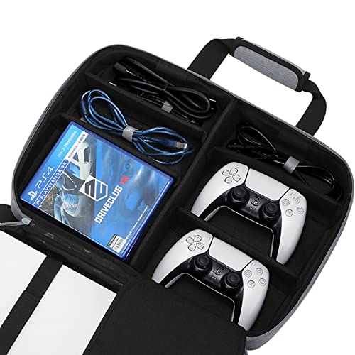 WYFFF Funda de transporte PS5 – Incluye protector de piel de silicona, bolsa de hombro de gran capacidad para Playstation 5 Disk Digital Edition Games Accesorios
