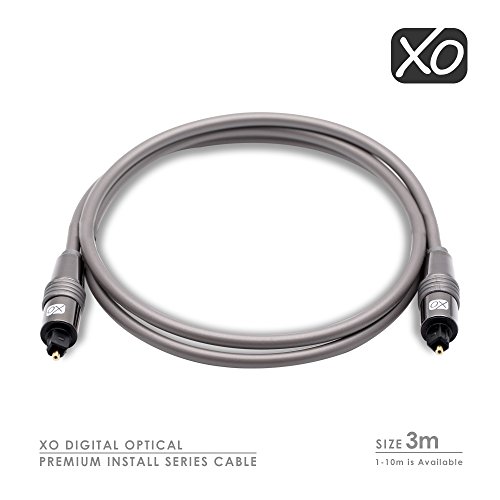 XO Premium Install Series - Cable óptico digital Toslink (conectores dorados de 24 k, 1 m)