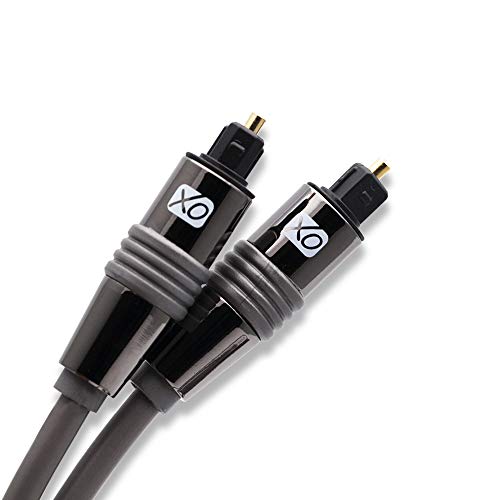 XO Premium Install Series - Cable óptico digital Toslink (conectores dorados de 24 k, 1 m)