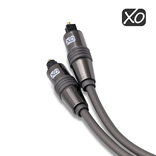 XO Premium Install Series - Cable óptico digital Toslink (conectores dorados de 24 k, 1 m)
