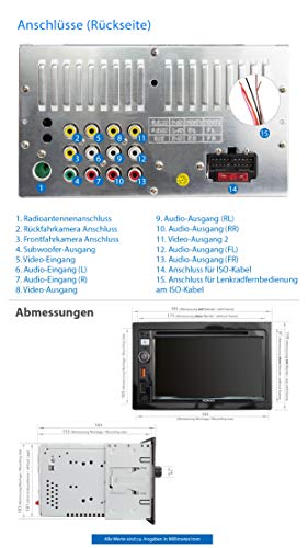 XOMAX XM-2D6913 Radio de Coche I Autoradio con Bluetooth Manos Libres I 6,5“ 16,51cm Pantalla táctil I Mirroring de la Pantalla para Android I RDS FM Tuner I DVD, CD, SD, USB I 2 DIN