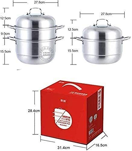 XY-M Steamery Individual Layera Doble SteamGuard Set Set Healthy Cooking Steam Transing Induction Hood Gas General Stock Pot 28 cm (Color: B)