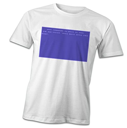 yanbei Commodore 64 T-Shirt, Retro C64 Screenshot, 80's Computers, Retro Gaming Shirt White S
