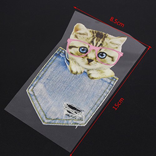 yanhonin Patch de modelo de bolsa de gato repassant des pegatinas de hierro de transferencia de calor sobre las correctifs para los niños