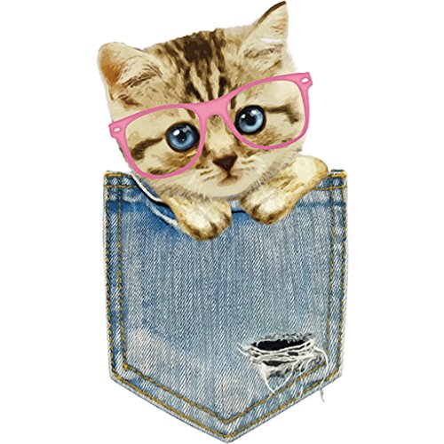 yanhonin Patch de modelo de bolsa de gato repassant des pegatinas de hierro de transferencia de calor sobre las correctifs para los niños