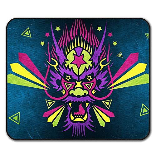 Yanteng Almohadillas para ratón, Almohadilla para Mouse Antideslizante con Forma de Diablo Chino y fantasía de dragón Chino