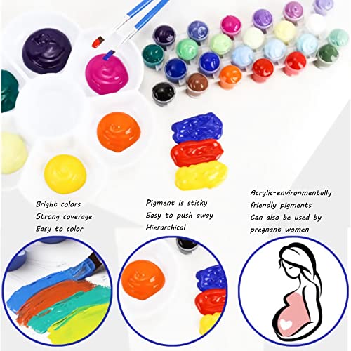 YFWUQI Pintura por Numeros, 2 Paquete de DIY Pintura al óleo Acrilicas Pinturas para de Adultos y Nihos Decoraciones para el Hogar - Gato & Tigre Lienzos de 16 x 16 Pulgadas (Sin Marco)