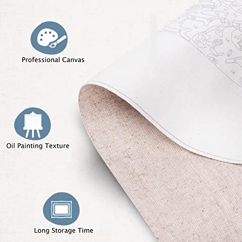 YFWUQI Pintura por Numeros, 2 Paquete de DIY Pintura al óleo Acrilicas Pinturas para de Adultos y Nihos Decoraciones para el Hogar - Gato & Tigre Lienzos de 16 x 16 Pulgadas (Sin Marco)