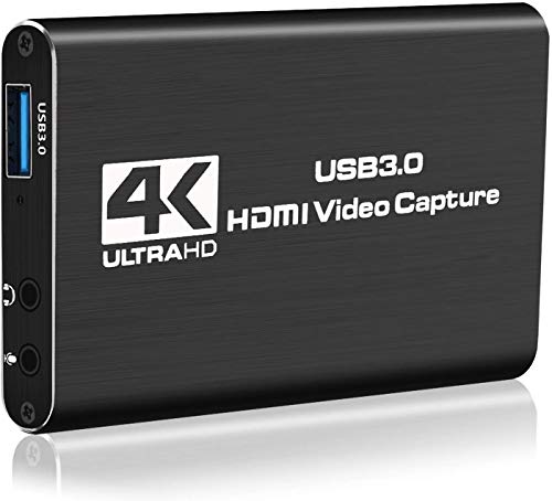 Y&H 4K Tarjeta de Captura de Juegos,HDMI a USB3.0 Captura de Video Audio HD 1080P 60HZ Dispositivo de grabación de Juegos con transmisión en Vivo para PS4,Nintendo Switch,Xbox One,Xbox360,Wii U